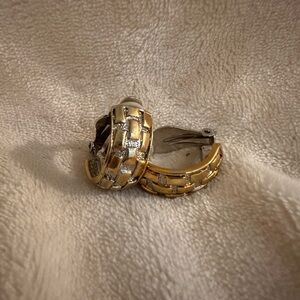 Vintage Elegant Gold and Silver Women's Earrings